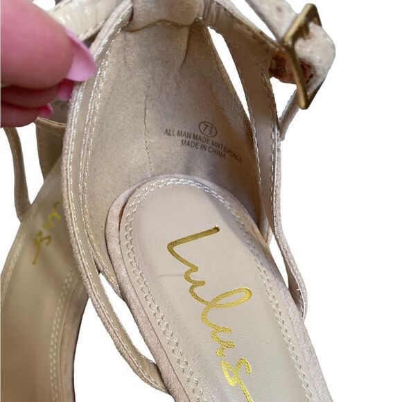 Lulu’s Elsi Light Nude Single Strap Stiletto Heel Sandal Size 7.5 - Picture 3 of 7
